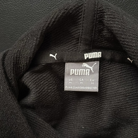 Puma Way 1 black & White oversized logo hoodie Sz - Picture 7 of 13